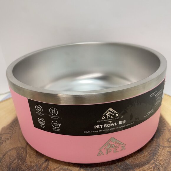APEX Dog Bowl 100% STAINLESS STEEL DOG BOWL 8 CUP SIZE LARGE BUILT TO LAST - Picture 1 of 10